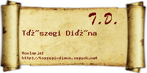 Tószegi Diána névjegykártya